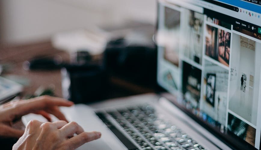 person using macbook