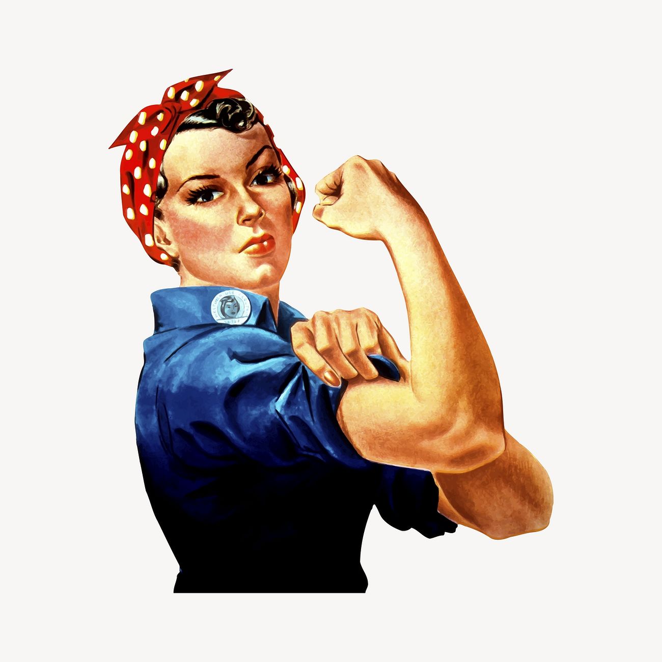 Women empowerment, woman flexing muscle