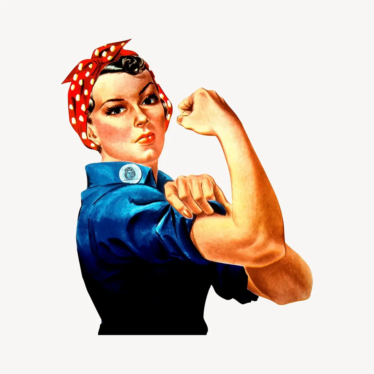 Women empowerment, woman flexing muscle